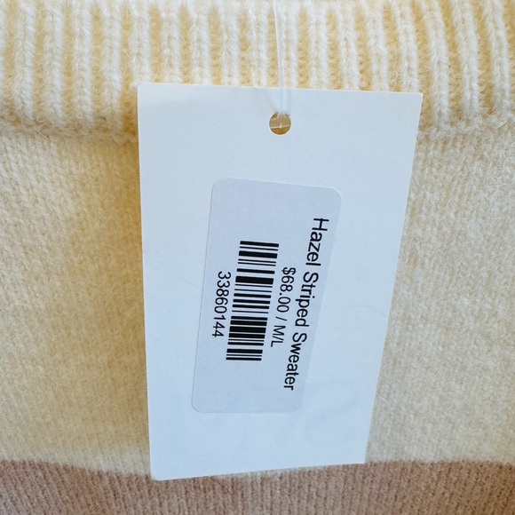 NWT Bluivy Striped Multicolor Crew Neck Sweater - Picture 3 of 6